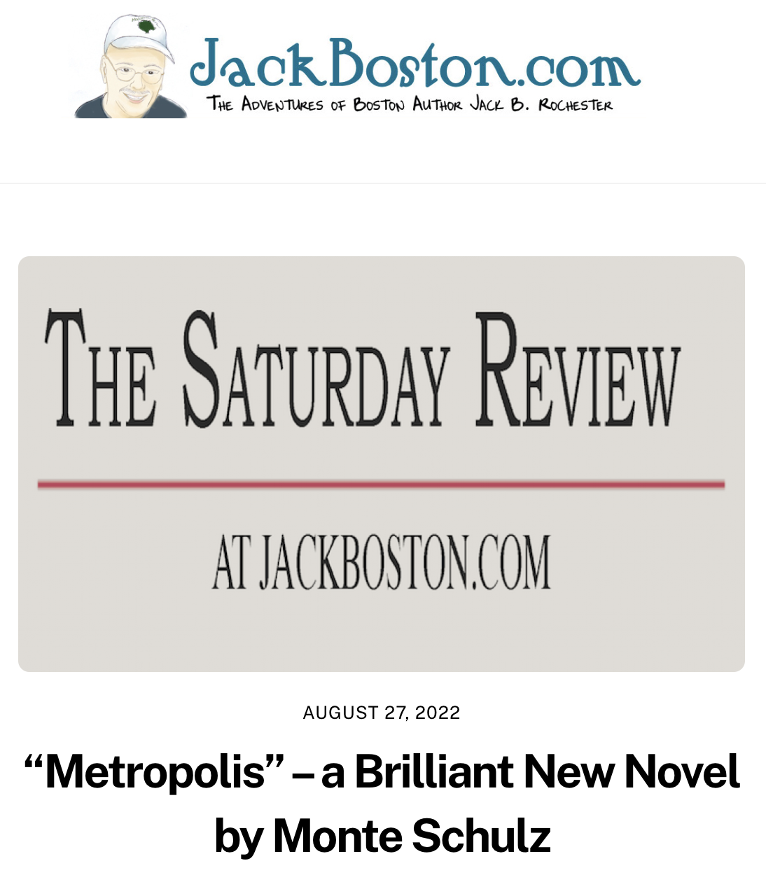 “Metropolis” – a Brilliant New Novel by Monte Schulz